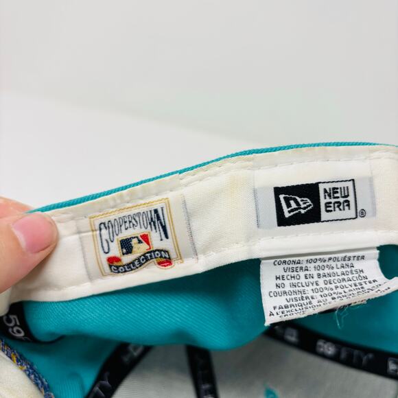 Florida Marlins Hat Cap Fitted Size 8 1997 World Series Side Patch Blue Wool MLB - Picture 4 of 8